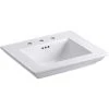 KOHLER Memoirs Stately 24.5 in. Widespread Console Table Sink Basin in White