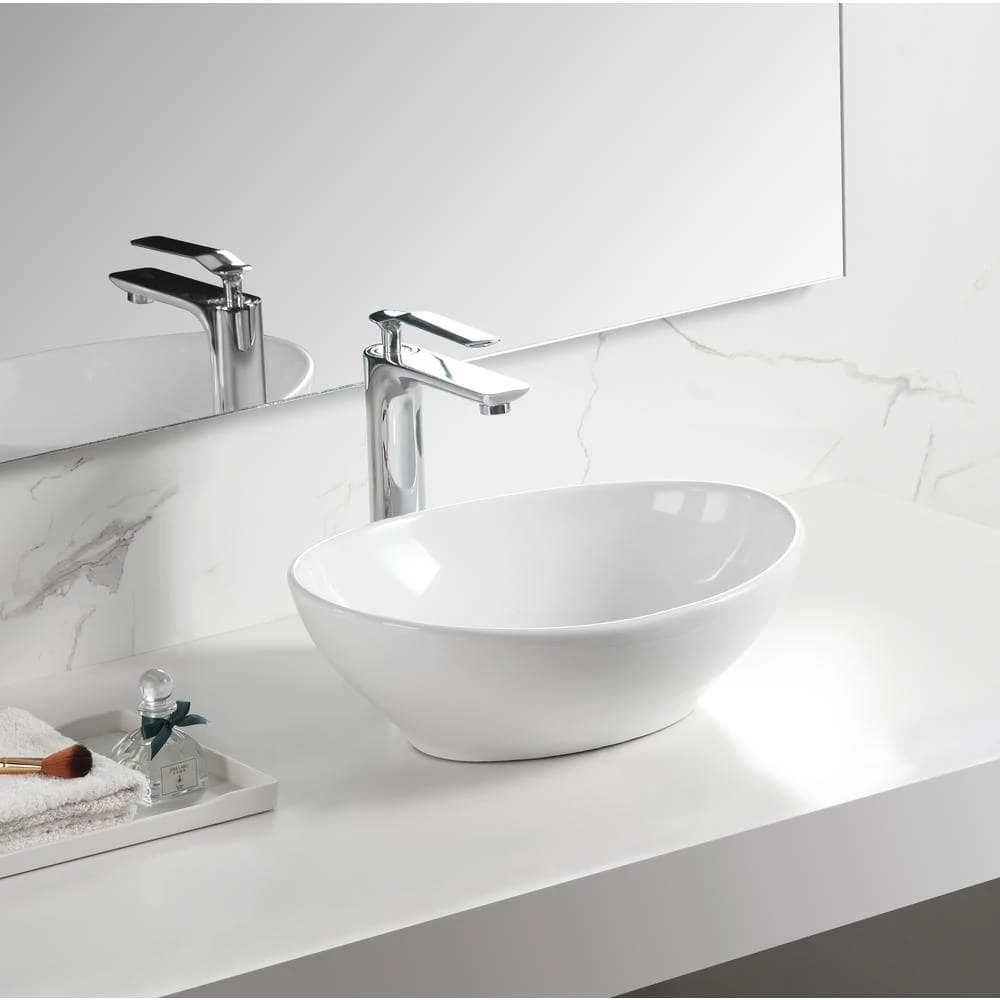 Dyconn 16.14 in. x 13.2 in. Vessel Sink in White 7 Dyconn 16.14 in. x 13.2 in. Vessel Sink in White - Image 5