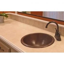 SINKOLOGY Darwin 16 in. Undermount or Drop-In Copper Bathroom Sink in Aged Copper -Bathroom Sinks Sales aged copper finish sinkology drop in bathroom sinks sb204 16ag 31 1000