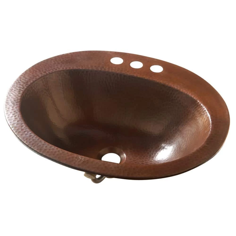 SINKOLOGY Seville 20 in. Drop-In Copper Bath Sink in Aged Copper 4 in. Faucet Holes with Overflow 3 SINKOLOGY Seville 20 in. Drop-In Copper Bath Sink in Aged Copper 4 in. Faucet Holes with Overflow