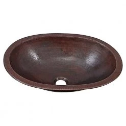SINKOLOGY Wallace 19 in. Undermount or Drop-In Solid Copper Bathroom Sink in Aged Copper