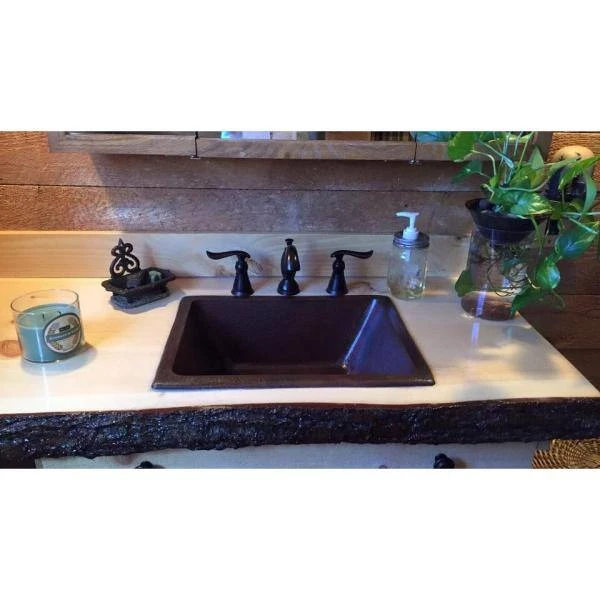 SINKOLOGY Hawking 17 in. Undermount or Drop-In Solid Copper Bathroom Sink in Aged Copper 8 SINKOLOGY Hawking 17 in. Undermount or Drop-In Solid Copper Bathroom Sink in Aged Copper - Image 6