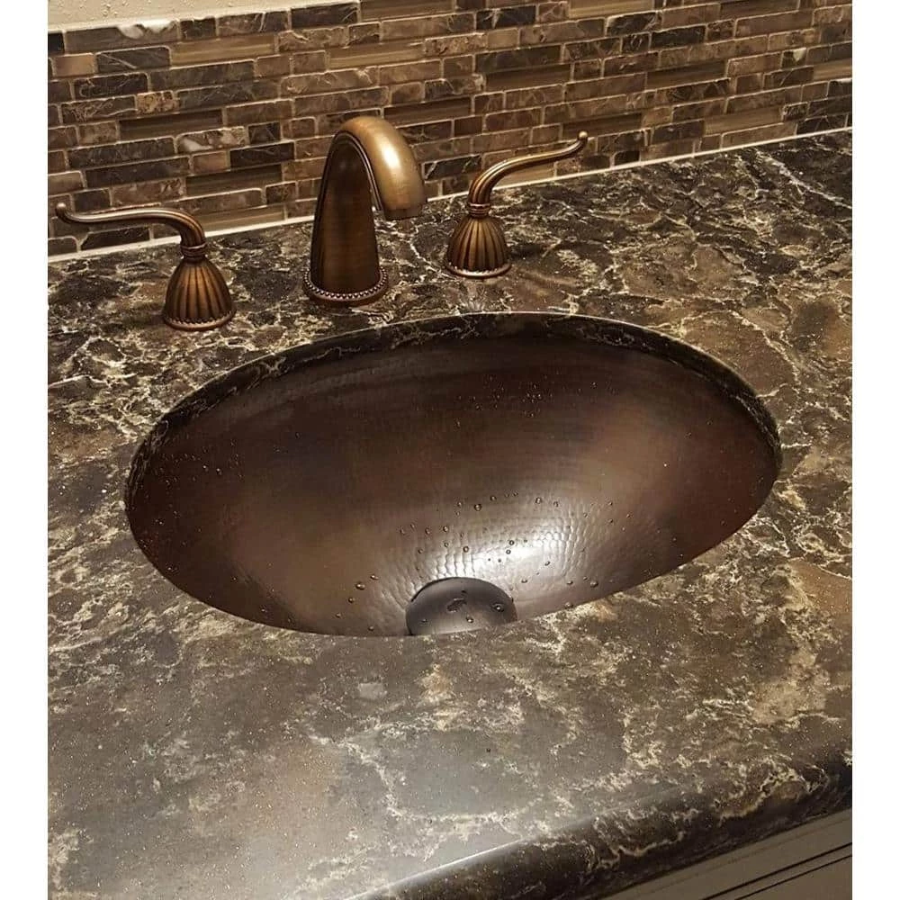 SINKOLOGY Schrodinger 17 in. Undermount or Drop-In Solid Copper Bathroom Sink in Aged Copper 5 SINKOLOGY Schrodinger 17 in. Undermount or Drop-In Solid Copper Bathroom Sink in Aged Copper - Image 3