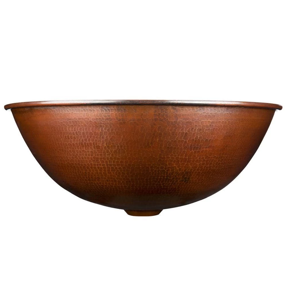 SINKOLOGY Eddington 16 in. Copper Bathroom Vessel Sink in Aged Copper 4 SINKOLOGY Eddington 16 in. Copper Bathroom Vessel Sink in Aged Copper - Image 2