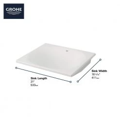 GROHE Eurocube 21 in. Undermount Bathroom Sink in Alpine White -Bathroom Sinks Sales alpine white grohe undermount bathroom sinks 39660000 1d 1000