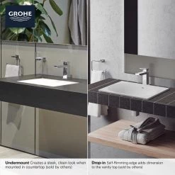 GROHE Eurocube 21 in. Undermount Bathroom Sink in Alpine White -Bathroom Sinks Sales alpine white grohe undermount bathroom sinks 39660000 a0 1000