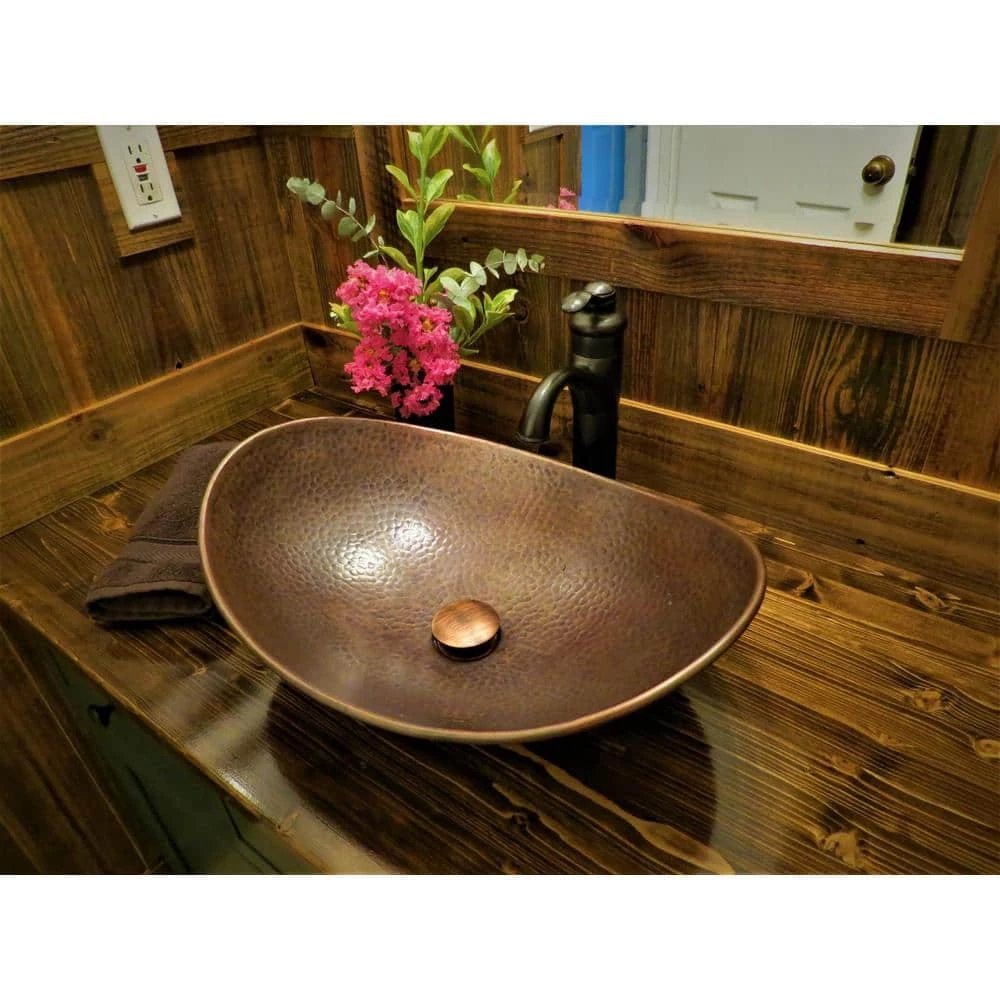 SINKOLOGY Confucius 19 in. Copper Vessel Sink Handmade Pure Copper Sink in Antique Copper 8 SINKOLOGY Confucius 19 in. Copper Vessel Sink Handmade Pure Copper Sink in Antique Copper - Image 6
