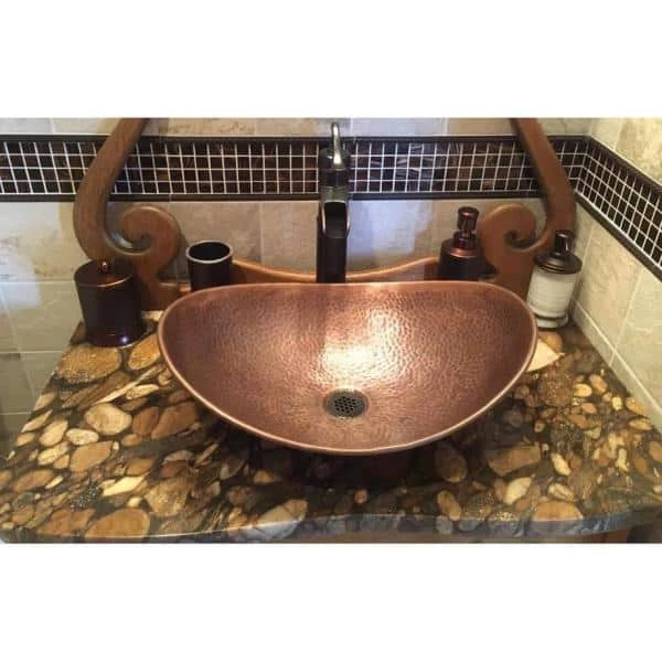 SINKOLOGY Confucius 19 in. Copper Vessel Sink Handmade Pure Copper Sink in Antique Copper 6 SINKOLOGY Confucius 19 in. Copper Vessel Sink Handmade Pure Copper Sink in Antique Copper - Image 4