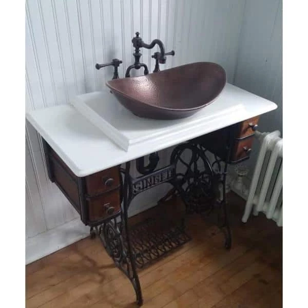 SINKOLOGY Confucius 19 in. Copper Vessel Sink Handmade Pure Copper Sink in Antique Copper 5 SINKOLOGY Confucius 19 in. Copper Vessel Sink Handmade Pure Copper Sink in Antique Copper - Image 3