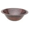 Eden Bath Round Copper Drop In or Undermount Sink Bowl in Antique Dark