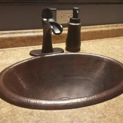 Novatto Cordoba Copper Drop-In Bathroom Sink -Bathroom Sinks Sales antique novatto drop in bathroom sinks tcu 003an fa 1000