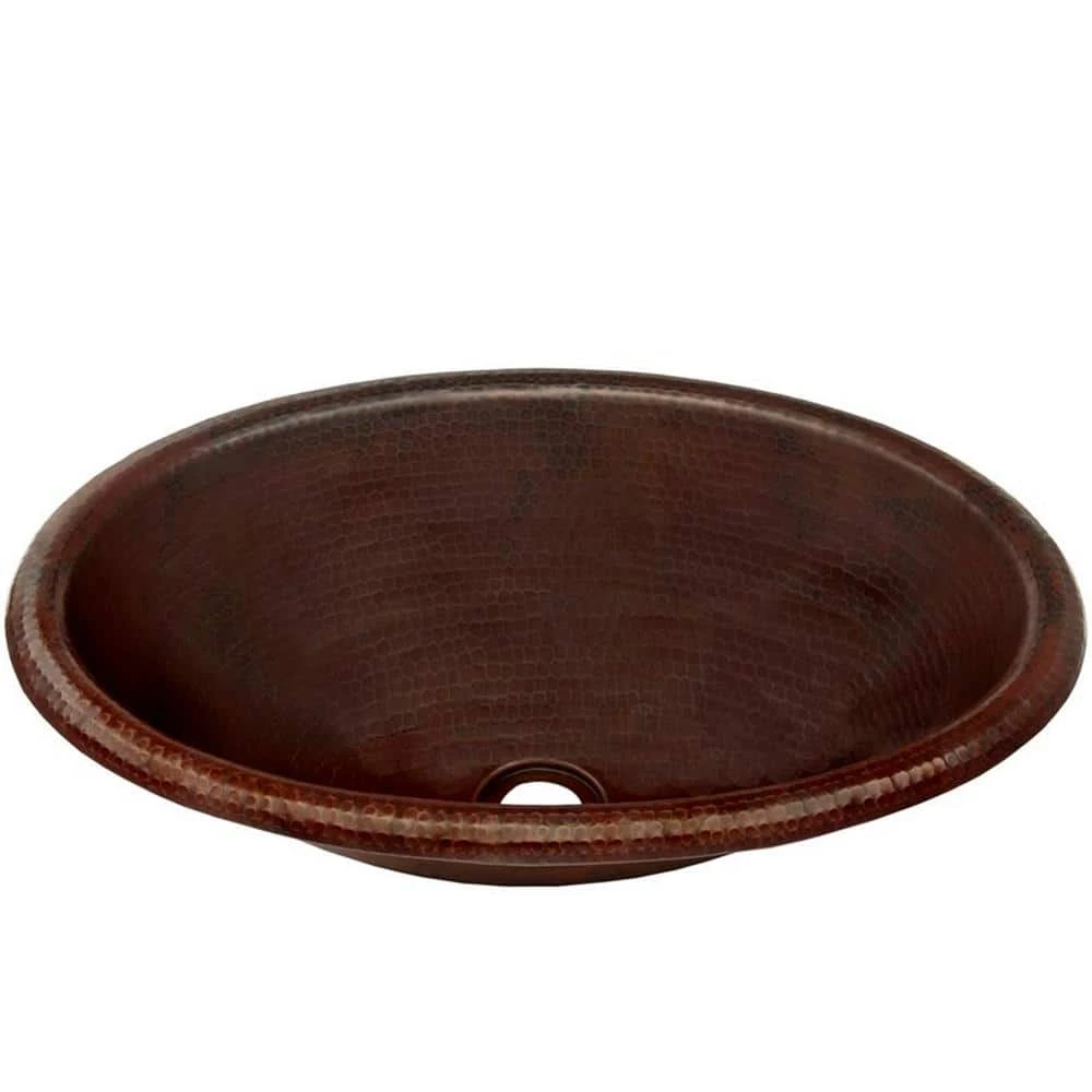 Novatto Cordoba Pequeno Small Copper Drop-in Bath Sink in Antique 3 Novatto Cordoba Pequeno Small Copper Drop-in Bath Sink in Antique