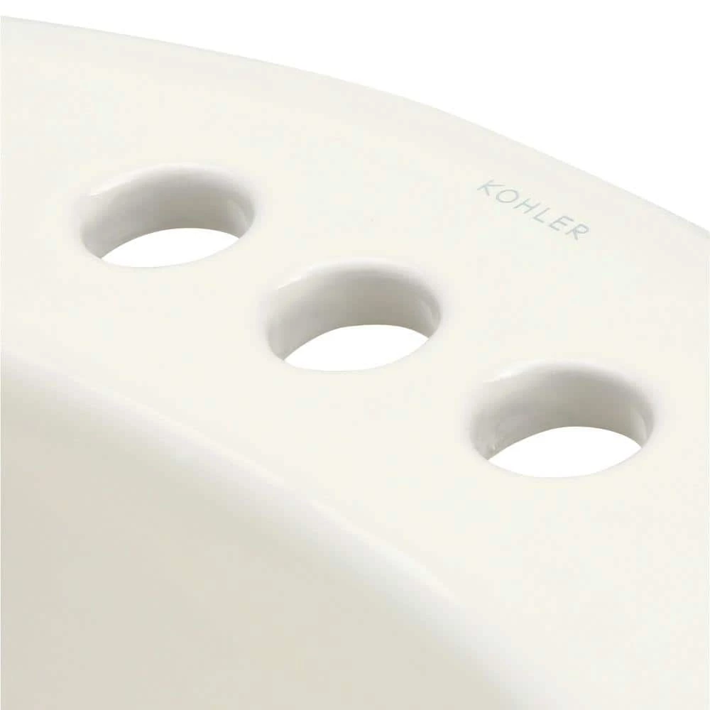KOHLER Pennington Drop-In Vitreous China Bathroom Sink in Biscuit with Overflow Drain 5 KOHLER Pennington Drop-In Vitreous China Bathroom Sink in Biscuit with Overflow Drain - Image 3