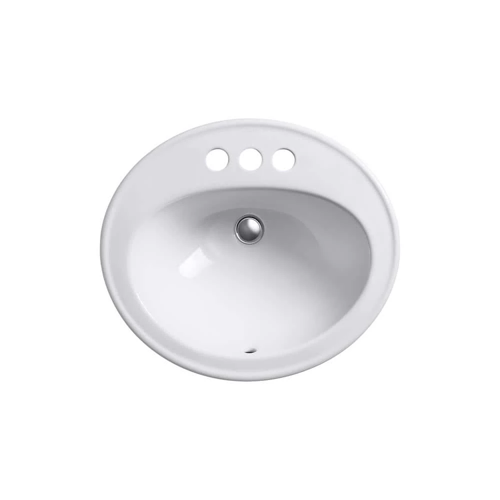 KOHLER Pennington Drop-In Vitreous China Bathroom Sink in Biscuit with Overflow Drain 9 KOHLER Pennington Drop-In Vitreous China Bathroom Sink in Biscuit with Overflow Drain - Image 7