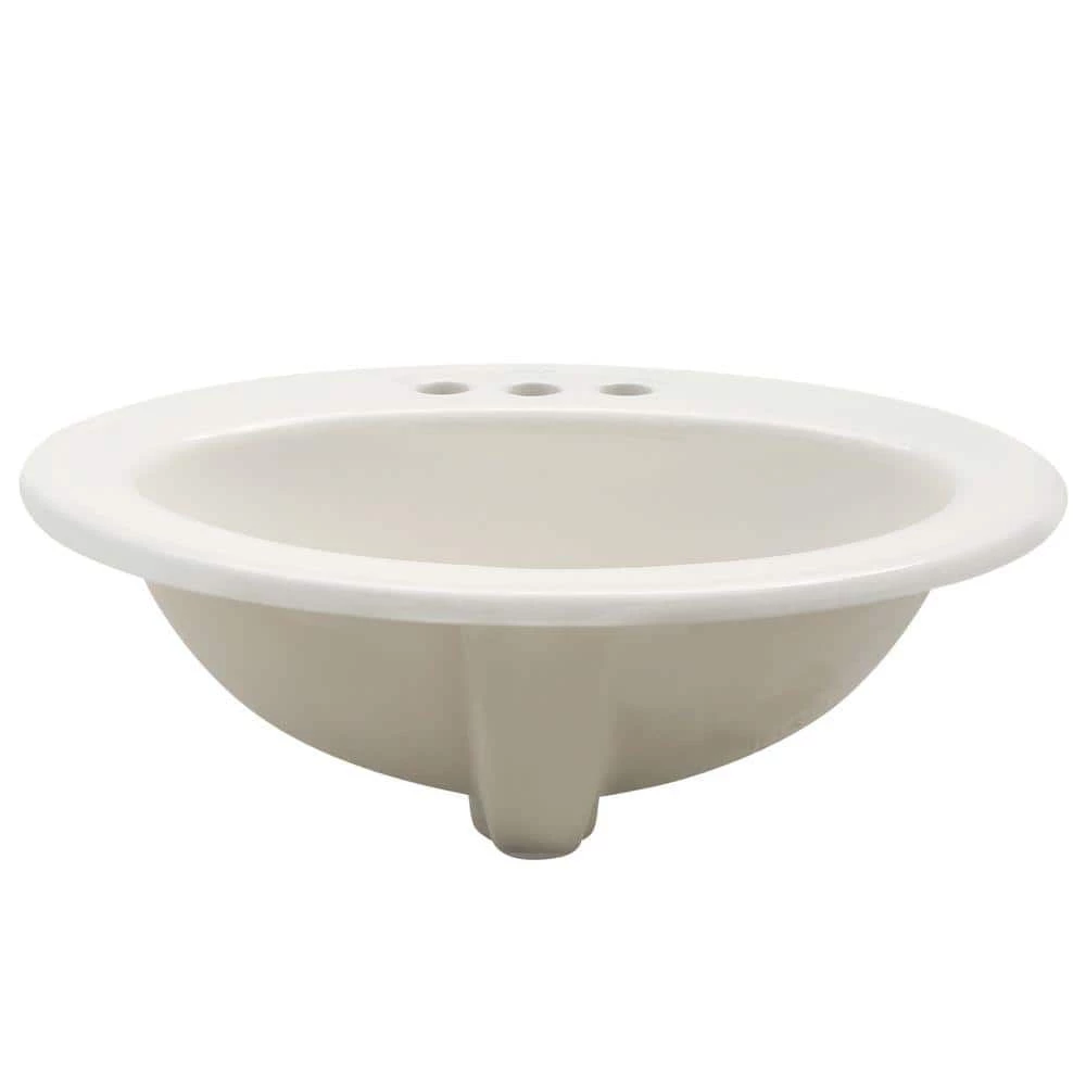 KOHLER Pennington Drop-In Vitreous China Bathroom Sink in Biscuit with Overflow Drain 4 KOHLER Pennington Drop-In Vitreous China Bathroom Sink in Biscuit with Overflow Drain - Image 2