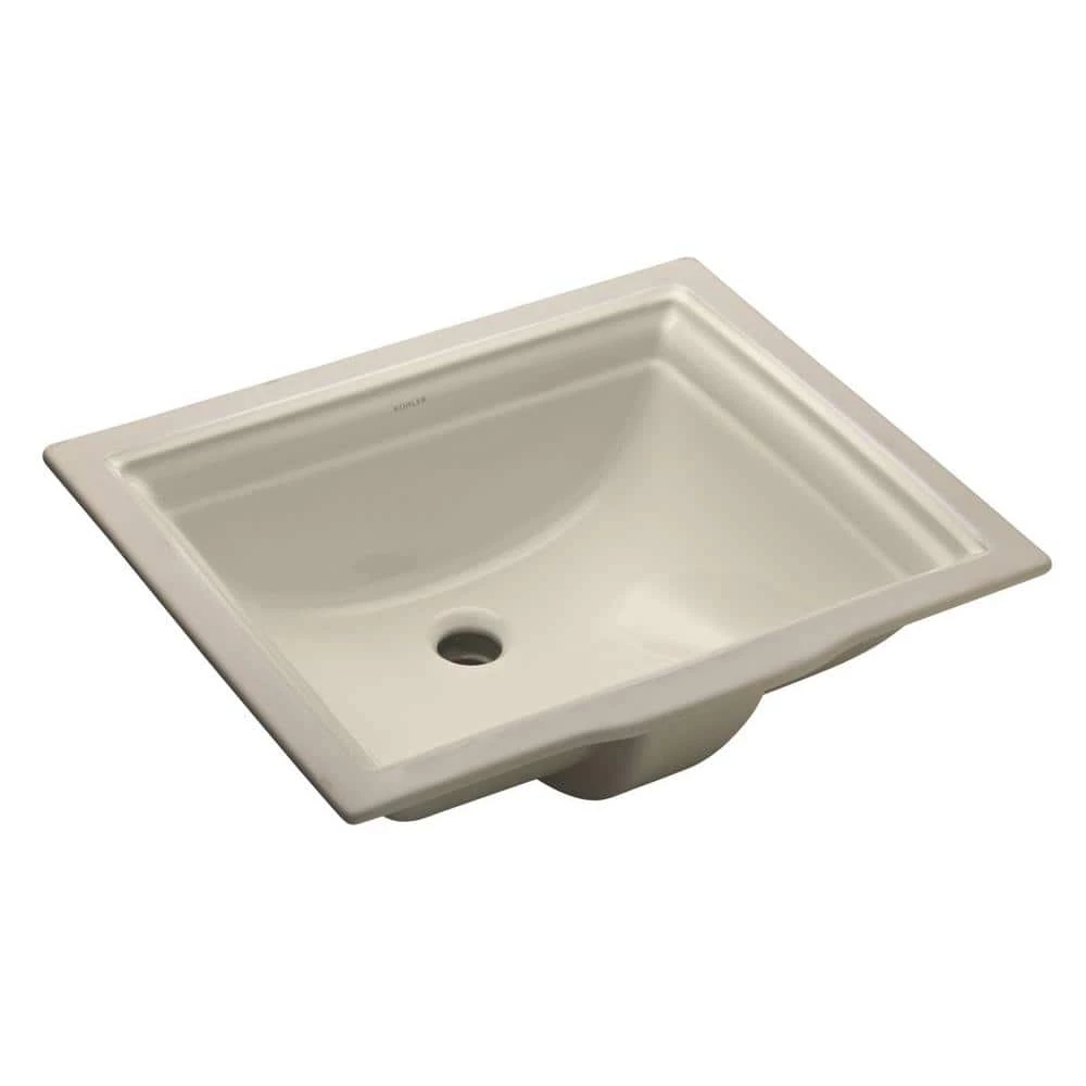 KOHLER Memoirs Vitreous China Undermount Bathroom Sink in Biscuit with Overflow Drain 3 KOHLER Memoirs Vitreous China Undermount Bathroom Sink in Biscuit with Overflow Drain