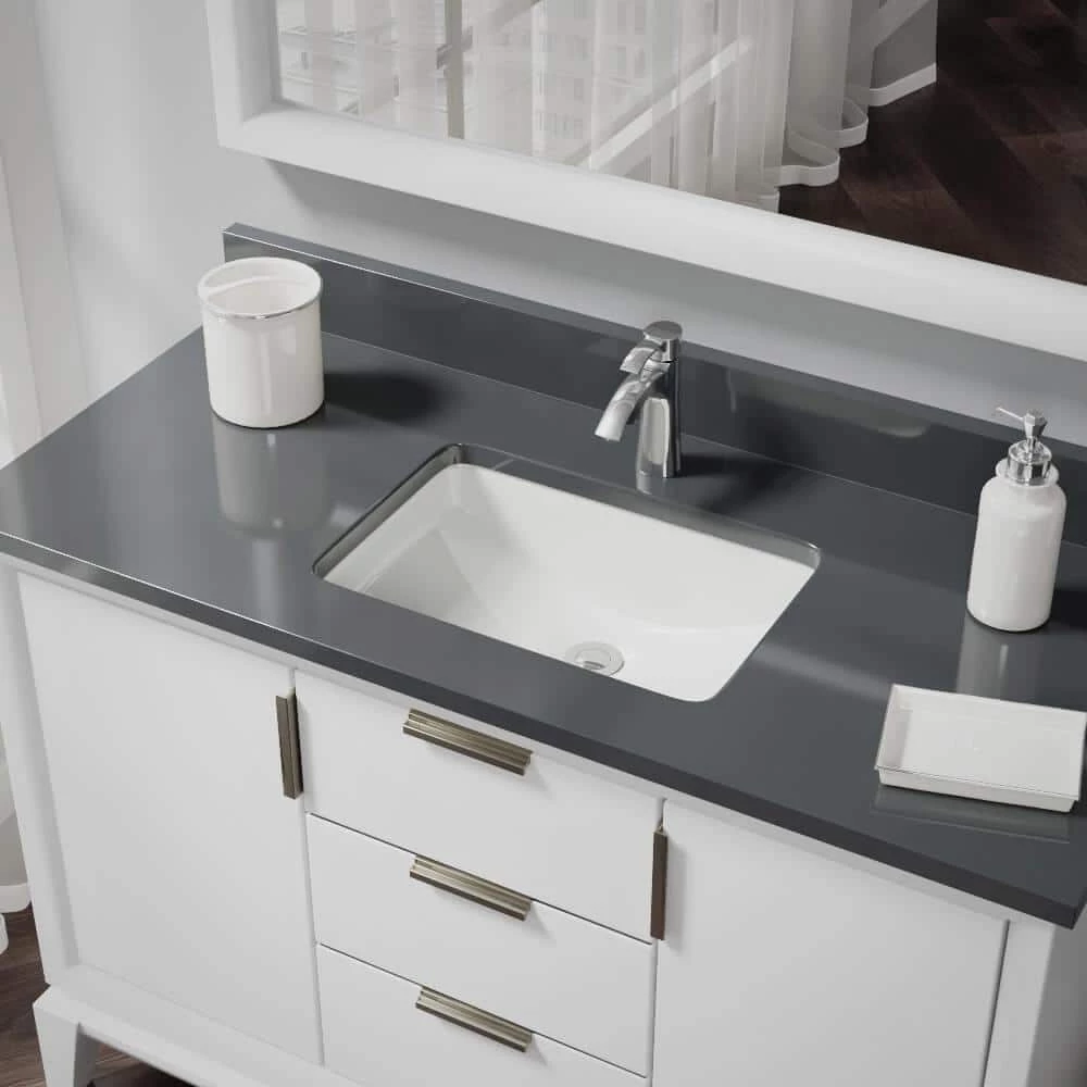 Rene Undermount Porcelain Bathroom Sink in Biscuit with Pop-Up Drain in Chrome 3 Rene Undermount Porcelain Bathroom Sink in Biscuit with Pop-Up Drain in Chrome