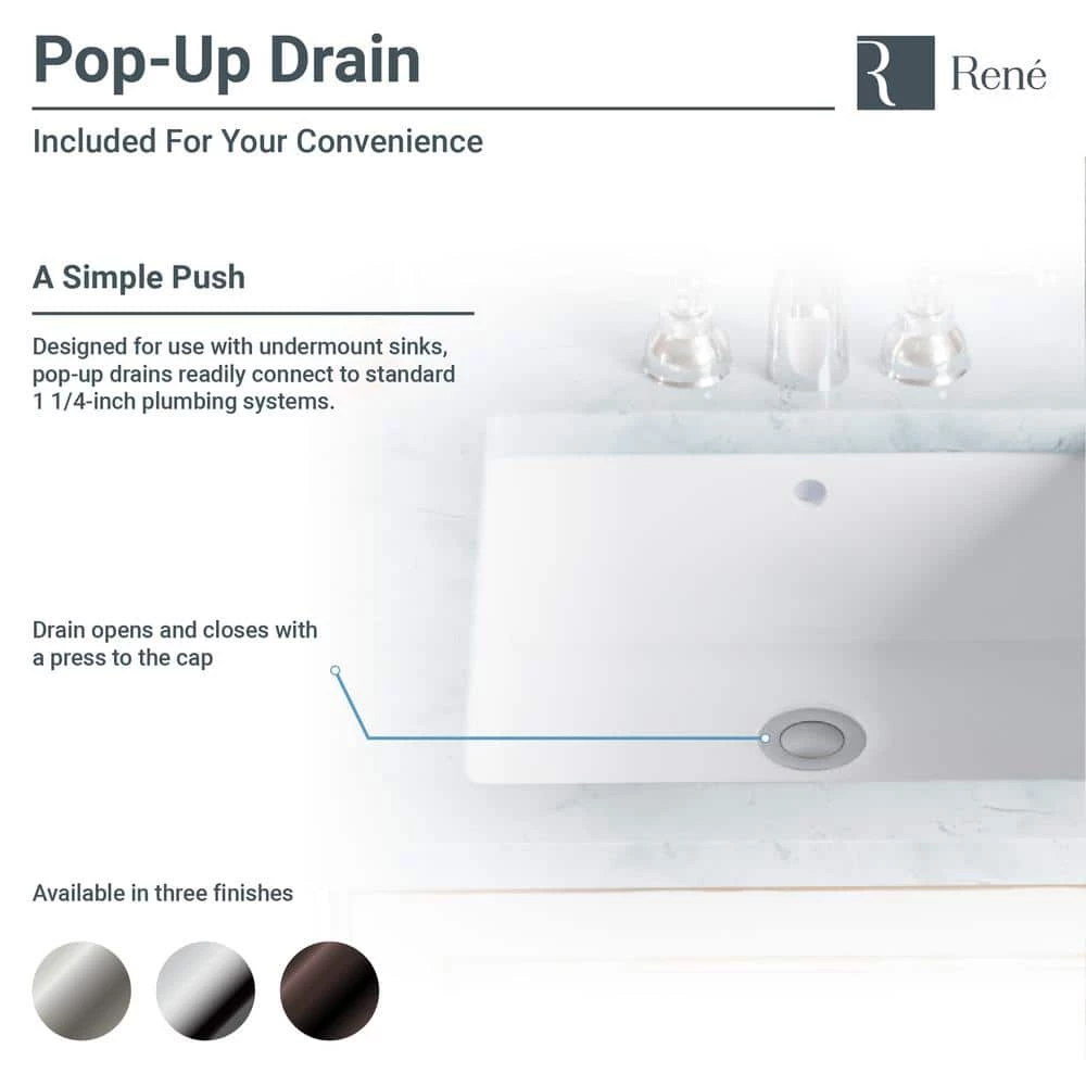 Rene Undermount Porcelain Bathroom Sink in Biscuit with Pop-Up Drain in Chrome 8 Rene Undermount Porcelain Bathroom Sink in Biscuit with Pop-Up Drain in Chrome - Image 6