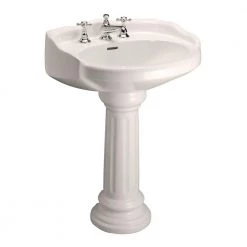 Barclay Products Vicki 22 in. Pedestal Combo Bathroom Vessel Sink in Bisque