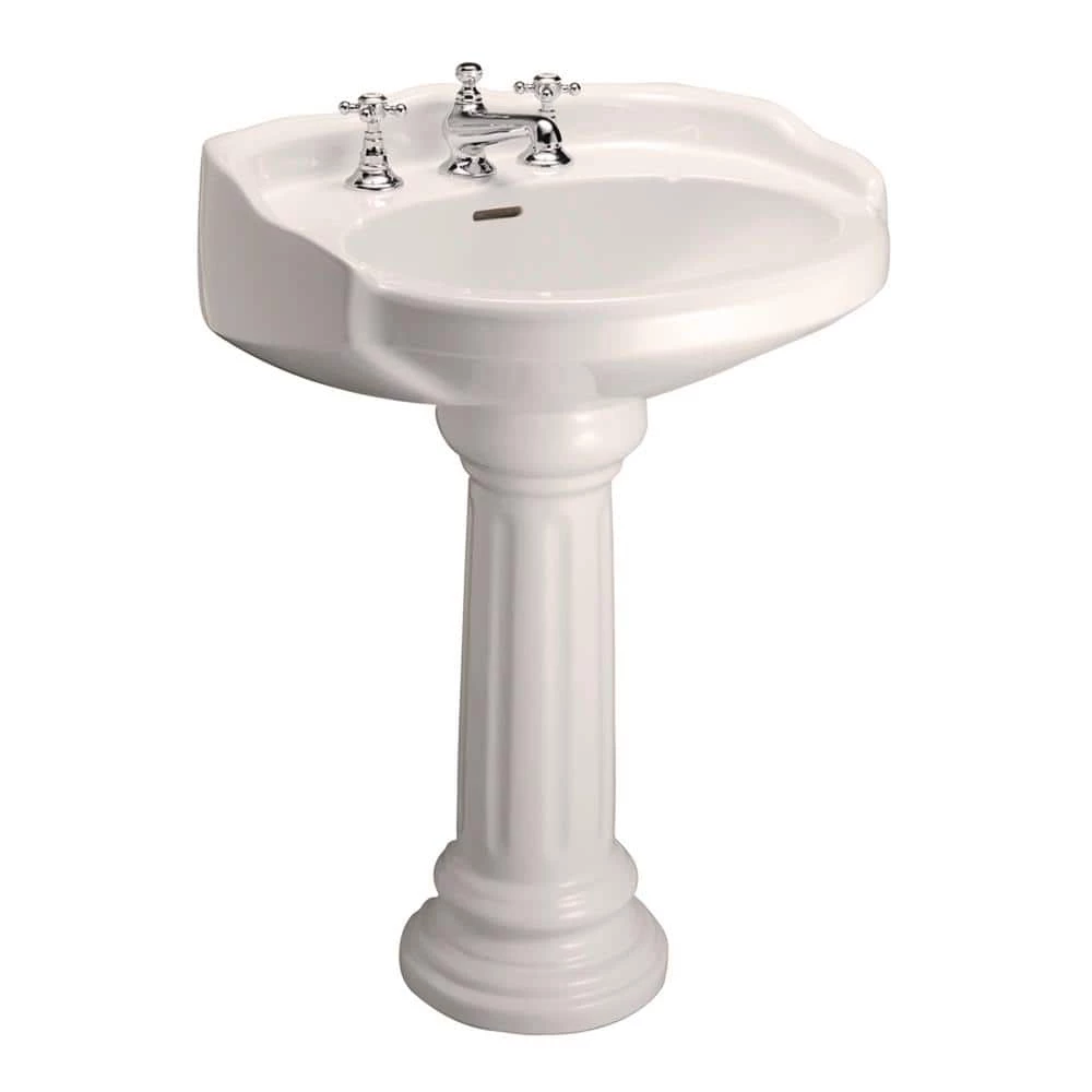 Barclay Products Vicki 22 in. Pedestal Combo Bathroom Vessel Sink in Bisque 3 Barclay Products Vicki 22 in. Pedestal Combo Bathroom Vessel Sink in Bisque