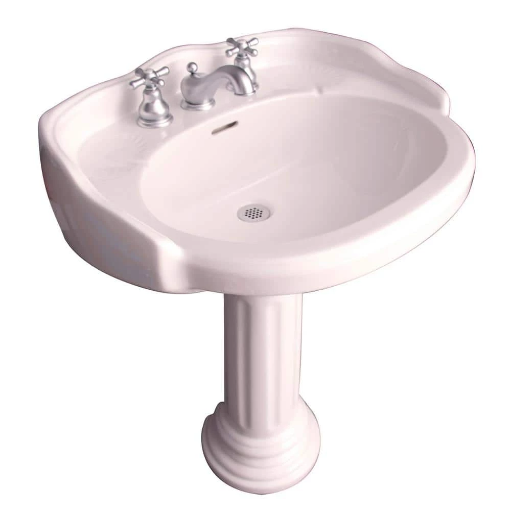 Barclay Products Vicki 22 in. Pedestal Combo Bathroom Vessel Sink in Bisque 4 Barclay Products Vicki 22 in. Pedestal Combo Bathroom Vessel Sink in Bisque - Image 2