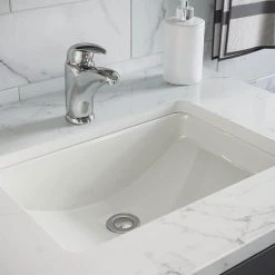 MR Direct 20-3/4 in. Undermount Bathroom Sink in Bisque with White SinkLink and Pop-Up Drain in Chrome