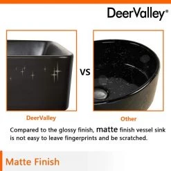 DEERVALLEY Classic Black Ceramic Rectangular Vessel Sink -Bathroom Sinks Sales black deervalley vessel sinks dv 2v031 66 1000