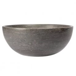 Eden Bath Small Round Stone Vessel Sink in Black Limestone -Bathroom Sinks Sales black eden bath vessel sinks eb s003bl h 44 1000