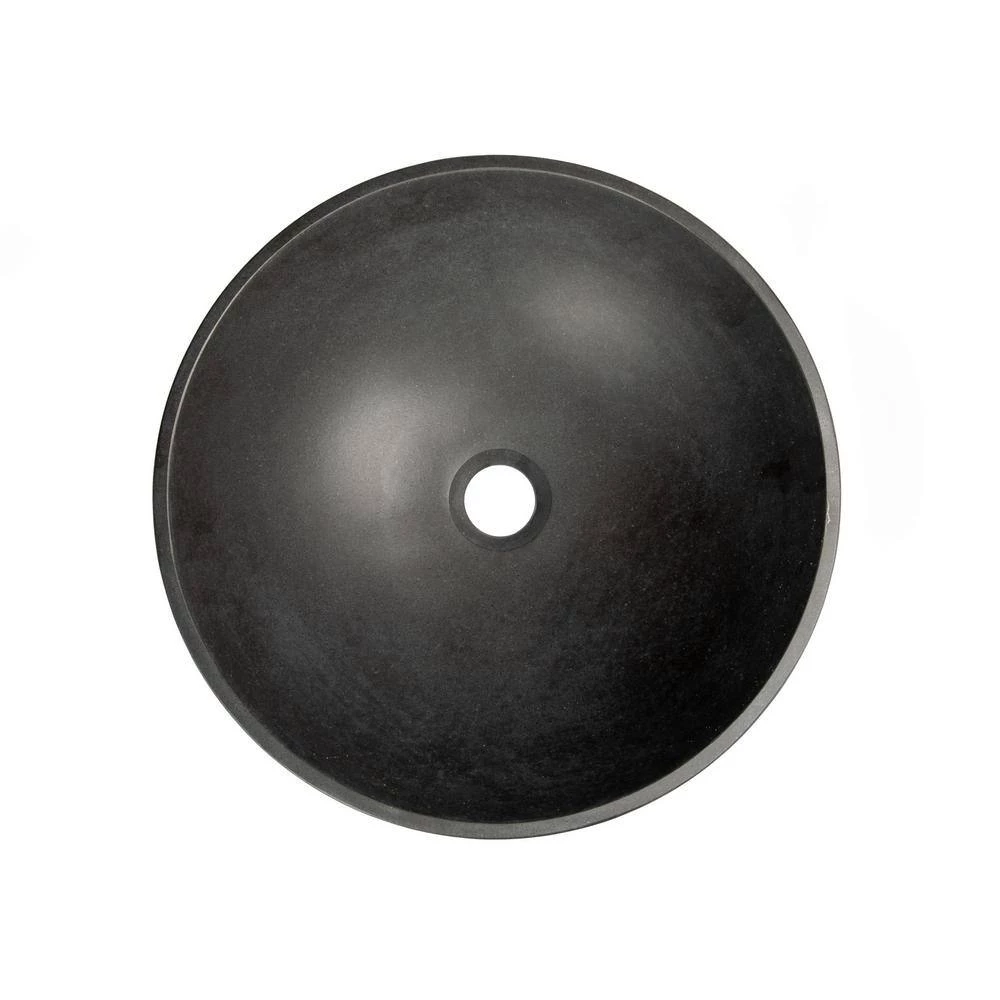 Eden Bath 16-in Round Stone Sloped Vessel Sink in Black Lava Stone 6 Eden Bath 16-in Round Stone Sloped Vessel Sink in Black Lava Stone - Image 4