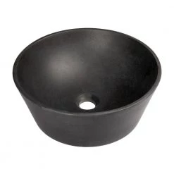Eden Bath 16-in Round Stone Sloped Vessel Sink in Black Lava Stone 8 Eden Bath 16-in Round Stone Sloped Vessel Sink in Black Lava Stone -Bathroom Sinks Sales black eden bath vessel sinks eb s052ls h 4f 1000