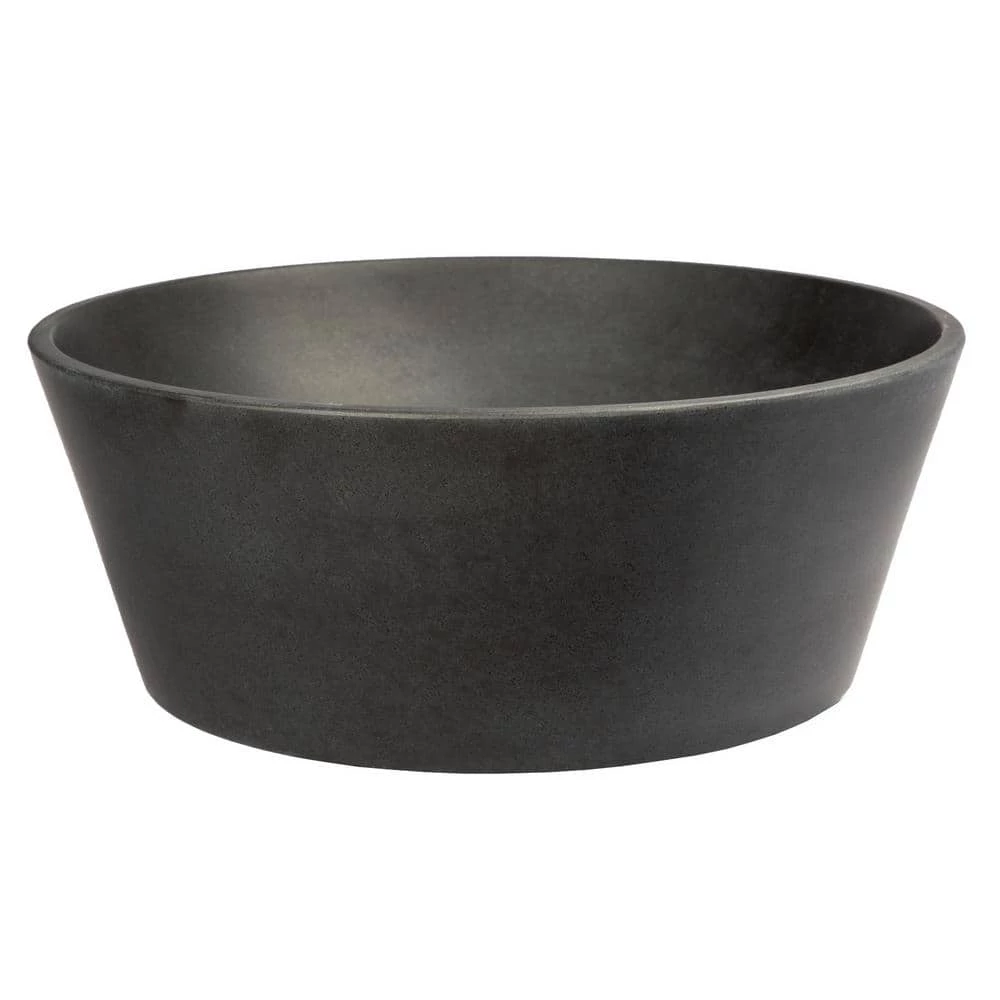 Eden Bath 16-in Round Stone Sloped Vessel Sink in Black Lava Stone 3 Eden Bath 16-in Round Stone Sloped Vessel Sink in Black Lava Stone