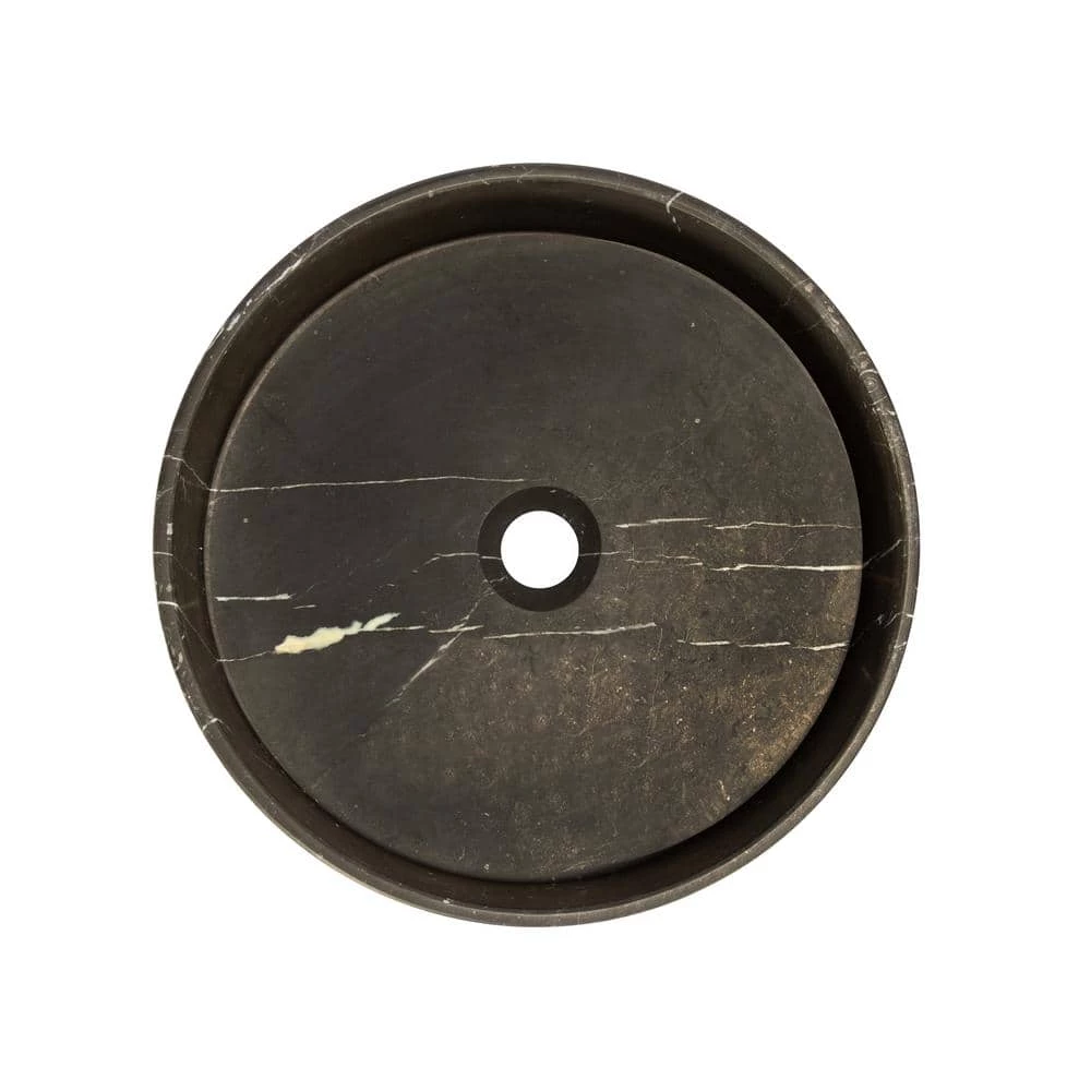 Eden Bath Thin Lip Column Nero Marquino Marble Round Vessel Sink 6 Eden Bath Thin Lip Column Nero Marquino Marble Round Vessel Sink - Image 4