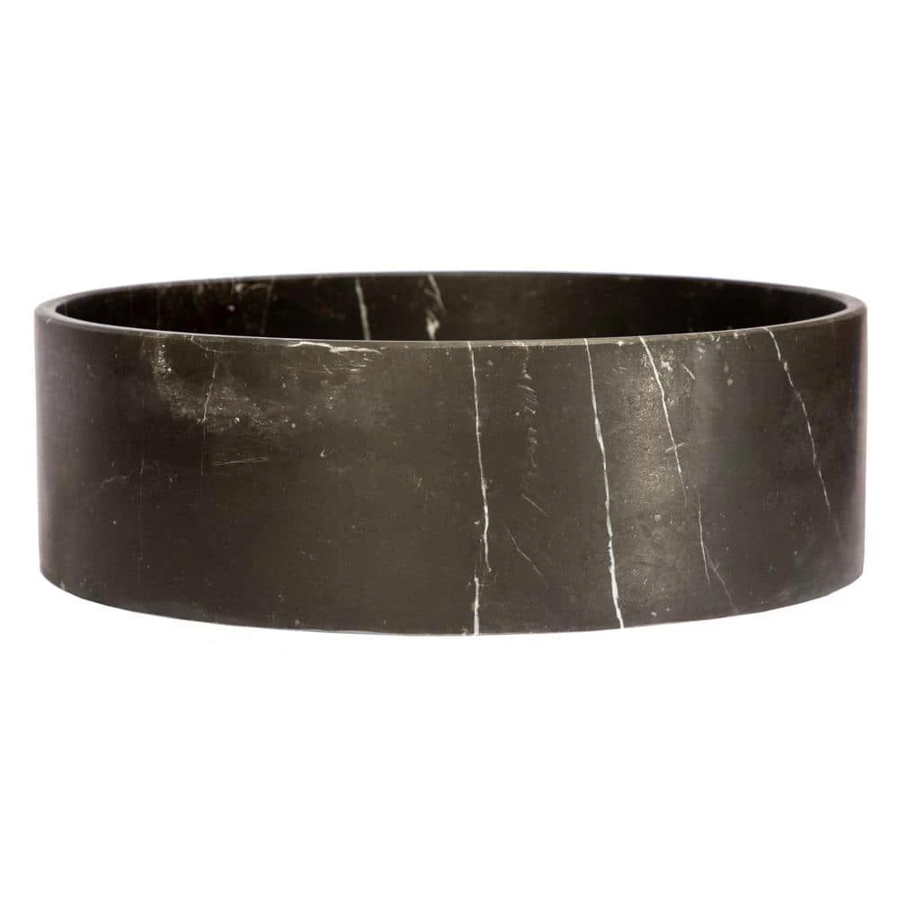 Eden Bath Thin Lip Column Nero Marquino Marble Round Vessel Sink 5 Eden Bath Thin Lip Column Nero Marquino Marble Round Vessel Sink - Image 3