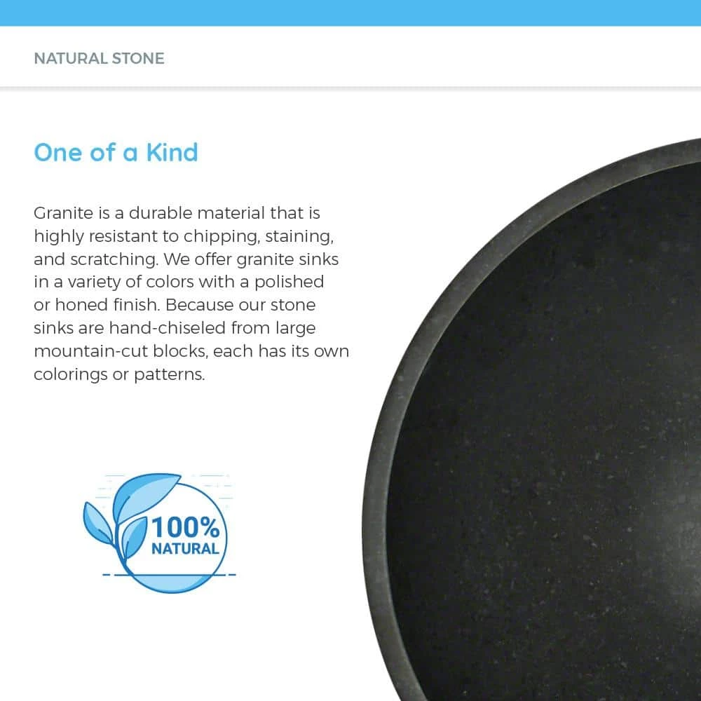 MR Direct Stone Vessel Sink in Shanxi Black Granite 6 MR Direct Stone Vessel Sink in Shanxi Black Granite - Image 4
