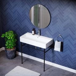 Swiss Madison Carre 36 in. Ceramic Console Sink White Basin Black Legs 20 Swiss Madison Carre 36 in. Ceramic Console Sink White Basin Black Legs -Bathroom Sinks Sales black swiss madison console sinks sm cs733 66 1000