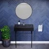 Swiss Madison Claire 30 in. Ceramic Console Sink in Matte Black Basin Black Legs