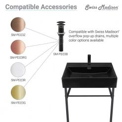 Swiss Madison Carre 36 in. Ceramic Console Sink in Matte Black Basin Black Legs 25 Swiss Madison Carre 36 in. Ceramic Console Sink in Matte Black Basin Black Legs -Bathroom Sinks Sales black swiss madison console sinks sm cs783 1f 1000