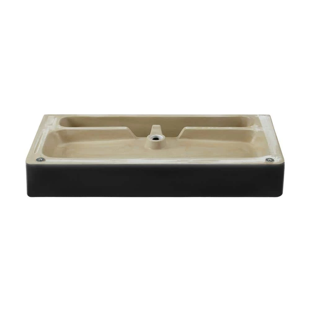 Swiss Madison Carre 36 in. Ceramic Console Sink in Matte Black Basin Black Legs 6 Swiss Madison Carre 36 in. Ceramic Console Sink in Matte Black Basin Black Legs - Image 4
