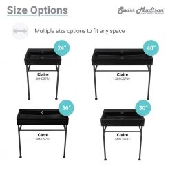 Swiss Madison Carre 36 in. Ceramic Console Sink in Matte Black Basin Black Legs 27 Swiss Madison Carre 36 in. Ceramic Console Sink in Matte Black Basin Black Legs -Bathroom Sinks Sales black swiss madison console sinks sm cs783 fa 1000