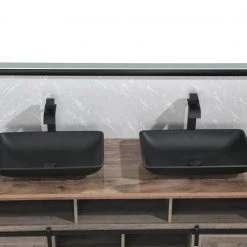 Tunuo Glass Rectangular Vessel Bathroom Sink in Black Set with Black Faucet and Pop-Up Drain in Black 16 Tunuo Glass Rectangular Vessel Bathroom Sink in Black Set with Black Faucet and Pop-Up Drain in Black -Bathroom Sinks Sales black vessel sinks sf 2mb08 44 1000