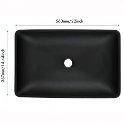 Tunuo Glass Rectangular Vessel Bathroom Sink in Black Set with Black Faucet and Pop-Up Drain in Black 17 Tunuo Glass Rectangular Vessel Bathroom Sink in Black Set with Black Faucet and Pop-Up Drain in Black -Bathroom Sinks Sales black vessel sinks sf 2mb08 fa 1000