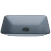 VIGO Matte Shell Sottile Glass Rectangular Vessel Bathroom Sink in Blue -Bathroom Sinks Sales blue vigo vessel sinks vg07116 64 1000