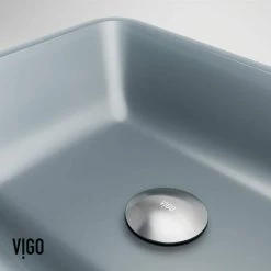 VIGO Matte Shell Sottile Glass Rectangular Vessel Bathroom Sink in Blue -Bathroom Sinks Sales blue vigo vessel sinks vg07116 c3 1000