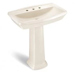 Glacier Bay Designer Series 30 in. Pedestal Sink Basin with 8 in. Faucet Center in Bone