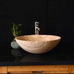 Unbranded Above Counter Vessel Sink in Brown 10 Unbranded Above Counter Vessel Sink in Brown -Bathroom Sinks Sales brown beige vessel sinks sandstoneround 4f 1000