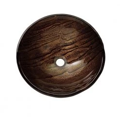 KRAUS Gaia Glass Vessel Sink in Brown with Waterfall Faucet in Oil Rubbed Bronze 17 KRAUS Gaia Glass Vessel Sink in Brown with Waterfall Faucet in Oil Rubbed Bronze -Bathroom Sinks Sales brown kraus vessel sinks c gv 398 19mm 10orb 44 1000