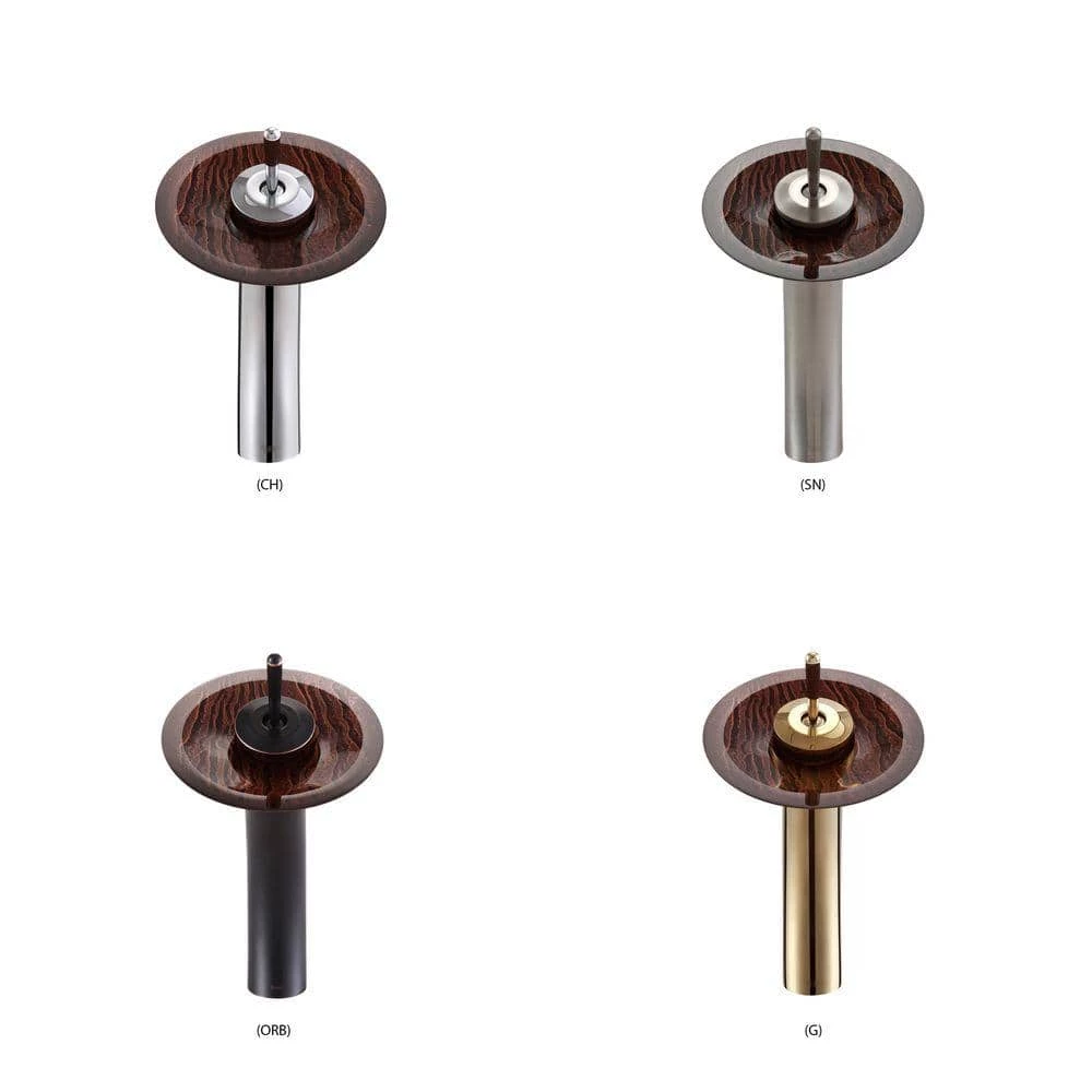 KRAUS Gaia Glass Vessel Sink in Brown with Waterfall Faucet in Oil Rubbed Bronze 11 KRAUS Gaia Glass Vessel Sink in Brown with Waterfall Faucet in Oil Rubbed Bronze - Image 9