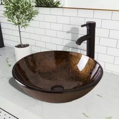 Taholi 5.5 in. Console Sink Basin in Brown -Bathroom Sinks Sales brown taholi console sinks ry nk1 usbr1001 76 1000