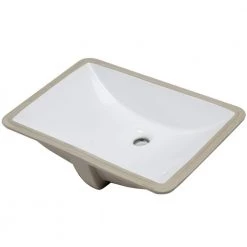 Novatto 18.25 in. Rectangular Undermount Porcelain Bathroom Sink in White with Overflow Drain in Brushed Nickel -Bathroom Sinks Sales brushed nickel novatto undermount bathroom sinks np u193902bn 1f 1000