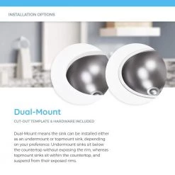 MR Direct Dual-Mount Bathroom Sink in Stainless Steel with Pop-Up Drain in Chrome -Bathroom Sinks Sales brushed satin mr direct undermount bathroom sinks 1917 c ens c3 1000